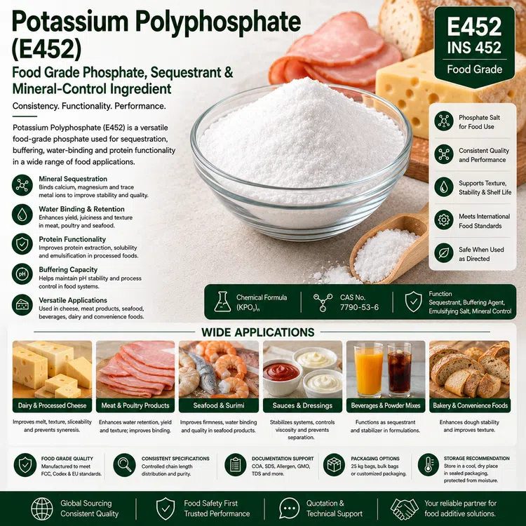 Potassium Polyphosphate E452 food additive food additive ingredient illustration