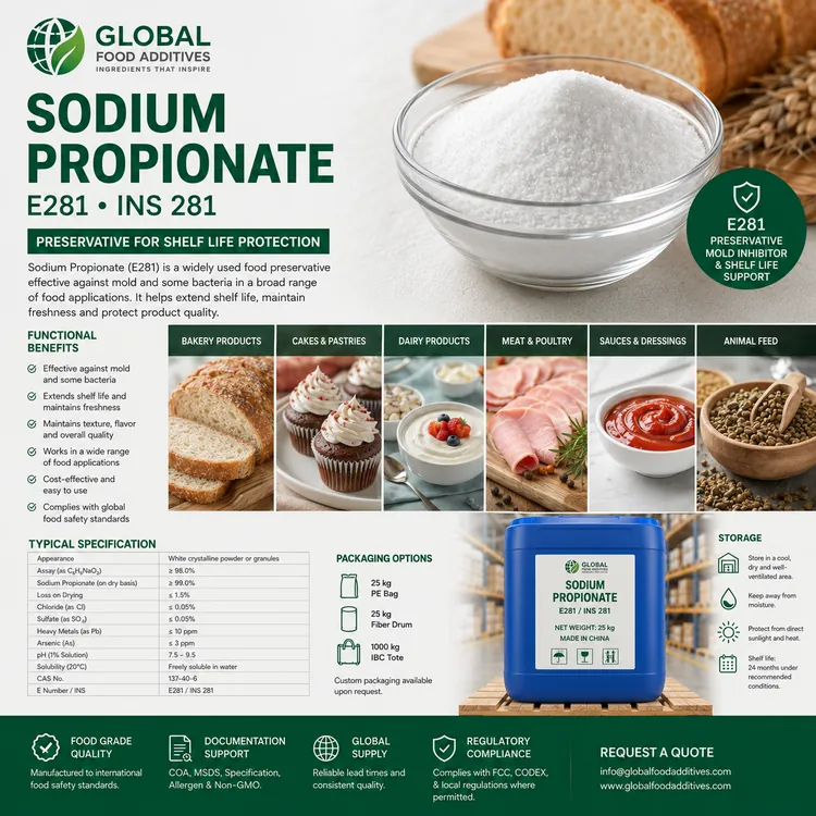Sodium Propionate food additive food additive ingredient illustration