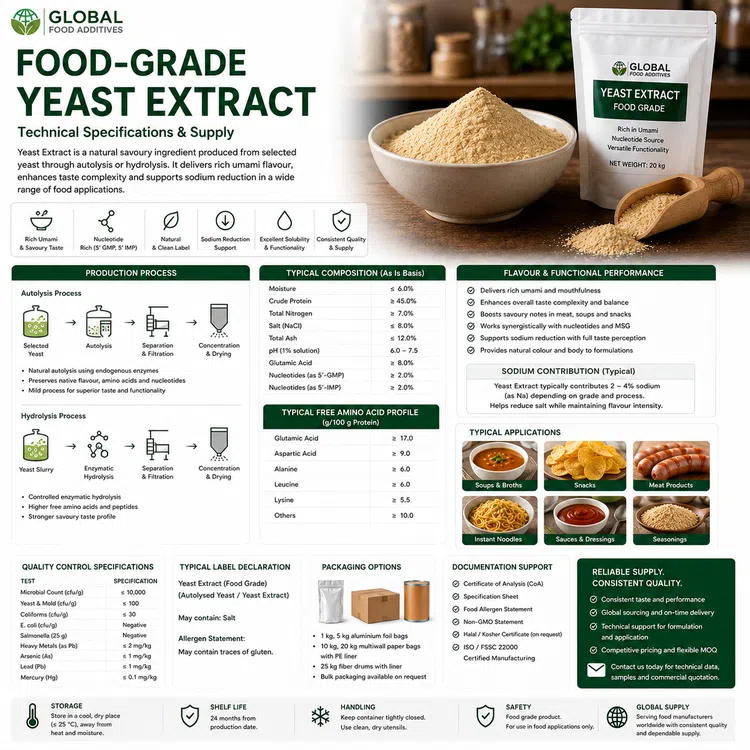 Food-grade Yeast Extract savoury flavour ingredient
