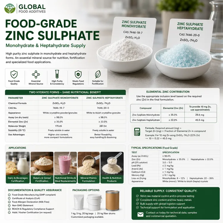 Food-grade Zinc Oxide mineral fortification powder