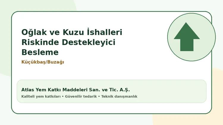Oğlak ve Kuzu İshalleri Riskinde Destekleyici Besleme